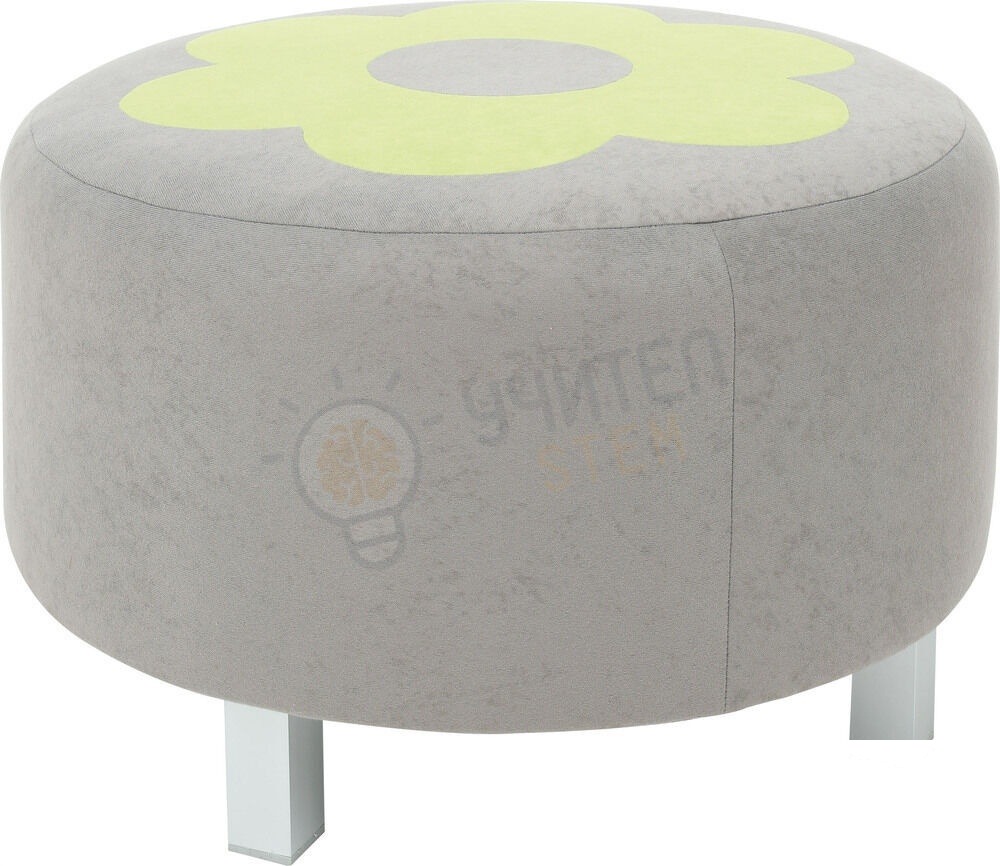 Taburet rotund gri-verde