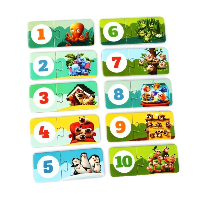 Numere și animale - 10 puzzle-uri educaționale