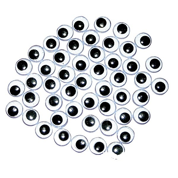 Ochi mobili 8 mm, negru/alb 50 buc