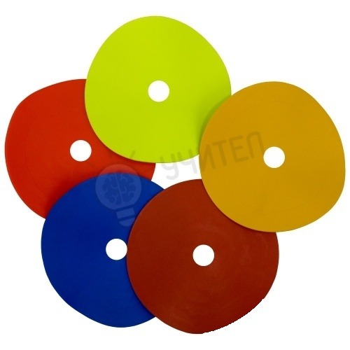 Markere rotunde Ø15 cm cu gaură, 30 buc, 5 culori, set cu suport, Material TPE