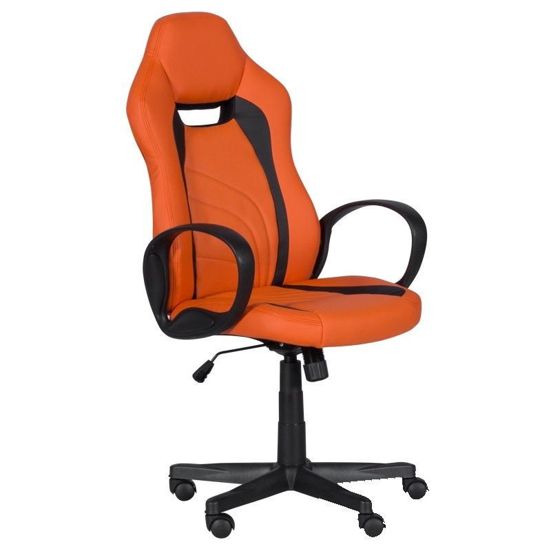 Scaun gaming Carmen 7525 R - portocaliu - negru