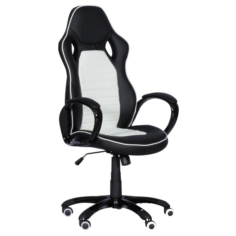 Scaun gaming Carmen 7502 - alb-negru