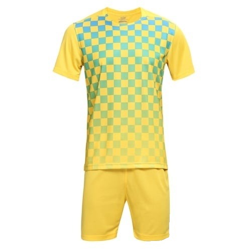 Echipament pentru fotbal/ volei/ handbal, tricou cu pantaloni scurți - galben cu verde