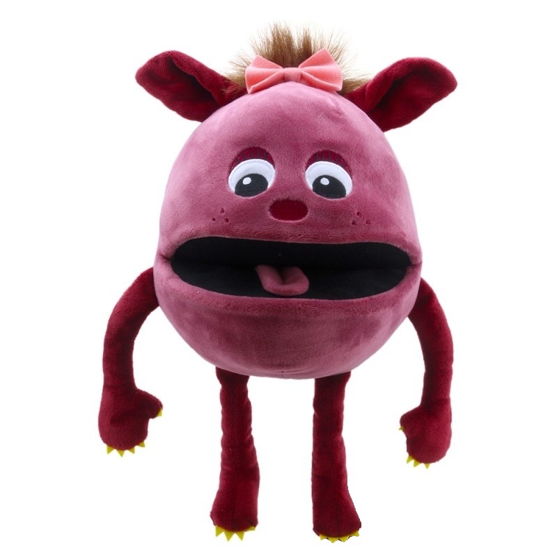 Papusa de teatru Baby monster, roz inchis, 35 cm.