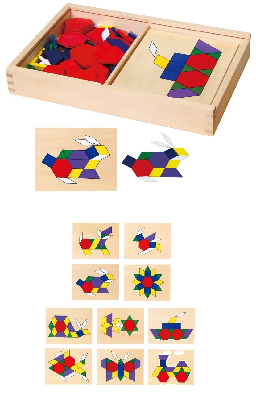 Mozaic geometric din lemn in cutie 148 el