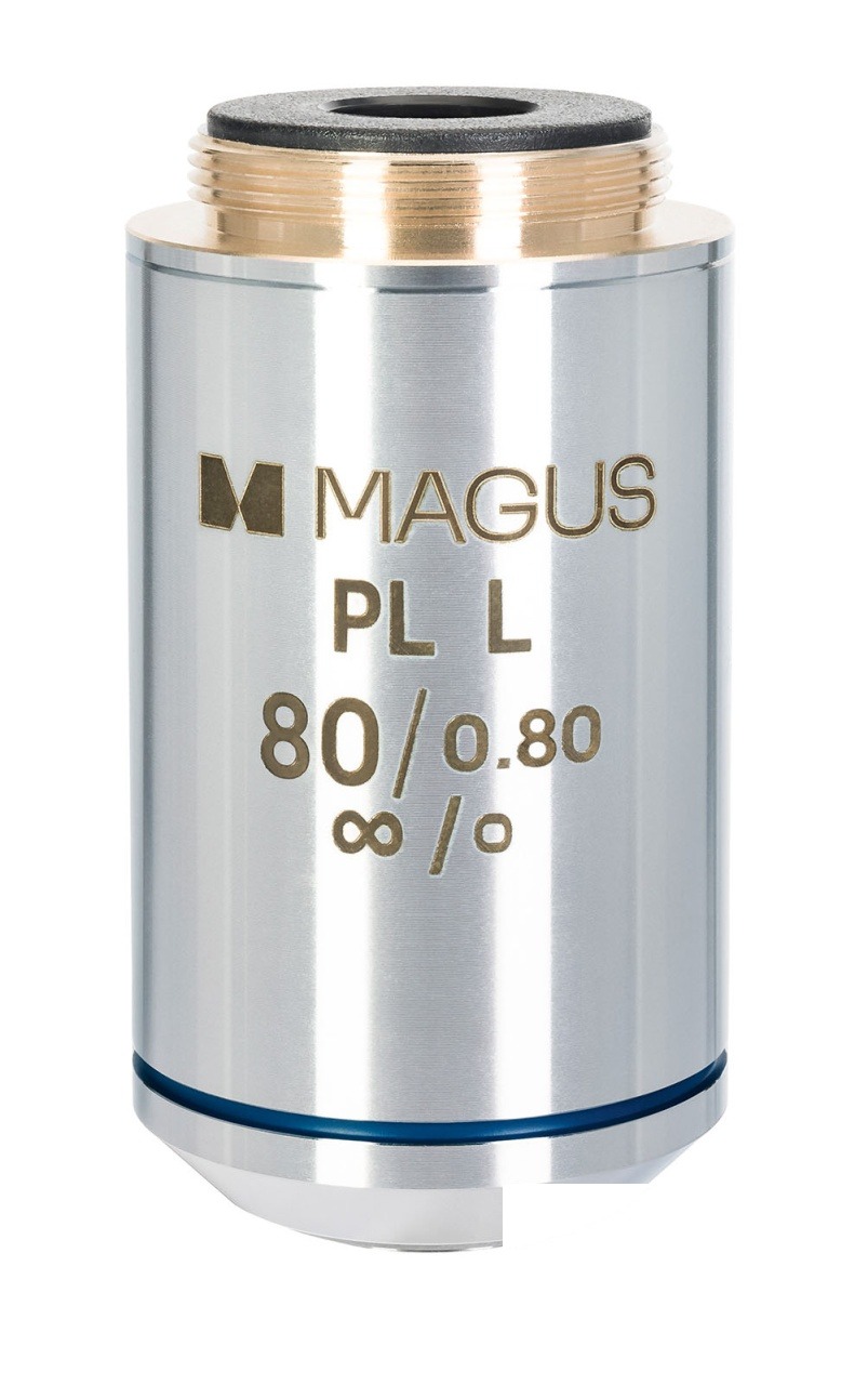 Obiectiv 80PLL 80x/0,80 Plan L WD 1,25 mm pentru microscoape metalurgice