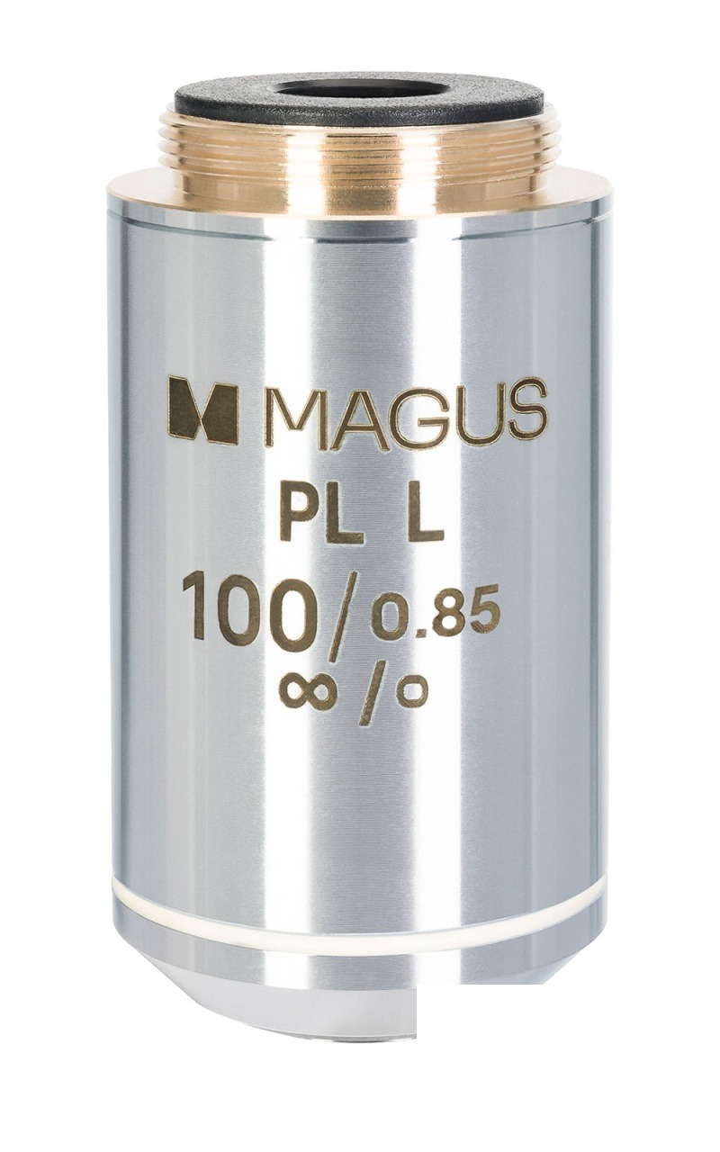 Obiectiv 100PLL 100x/0,85 Plan L WD 0,40 mm pentru microscop metalografic