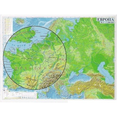 Europa - hartă fizică 180/130