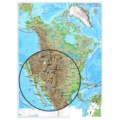 America de Nord – hartă fizică