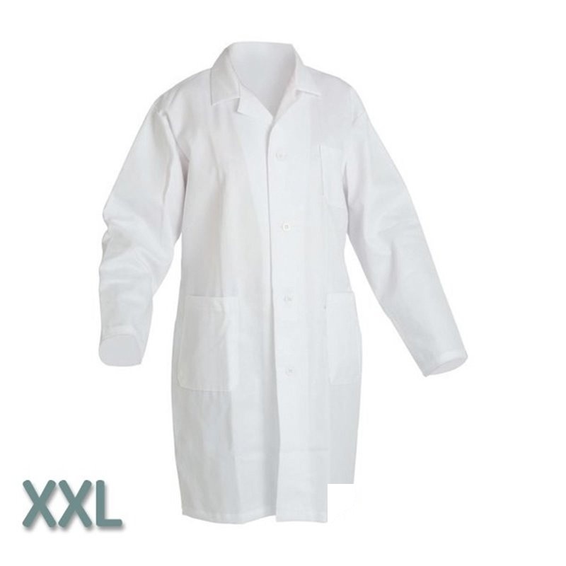 Halat de laborator de protecție – alb XXL, bumbac 100%