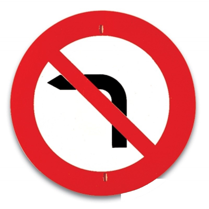 Indicator rutier - Viraj la stânga interzis