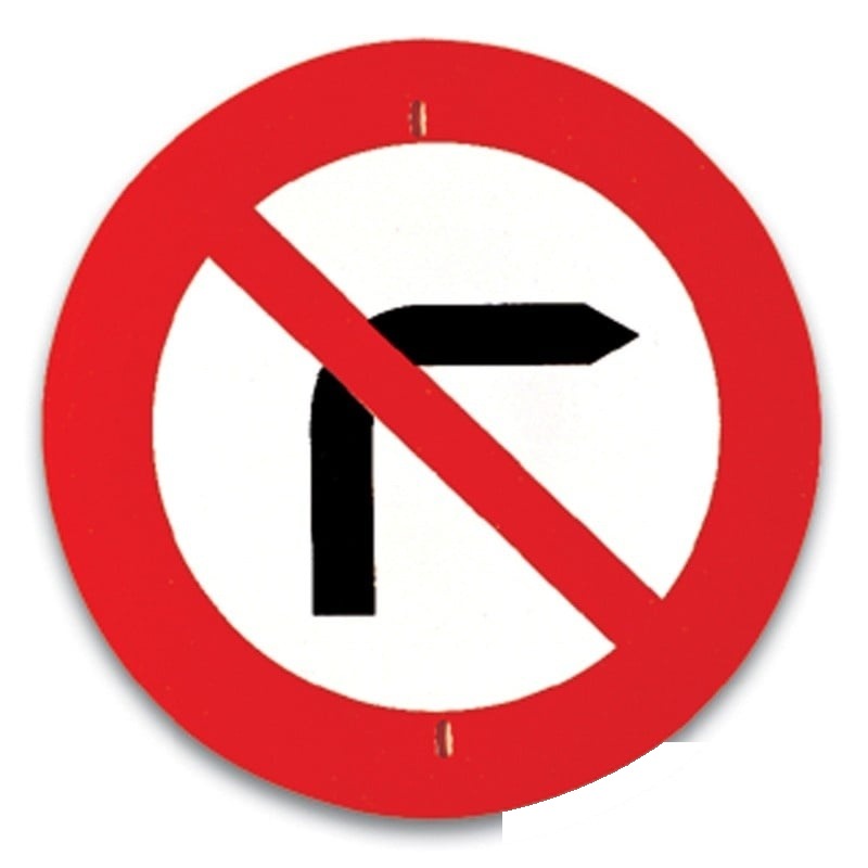 Indicator rutier - Viraj la dreapta interzis