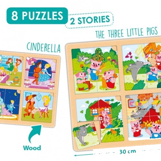Puzzle-uri de basm Cenușăreasa și cei trei purceluși