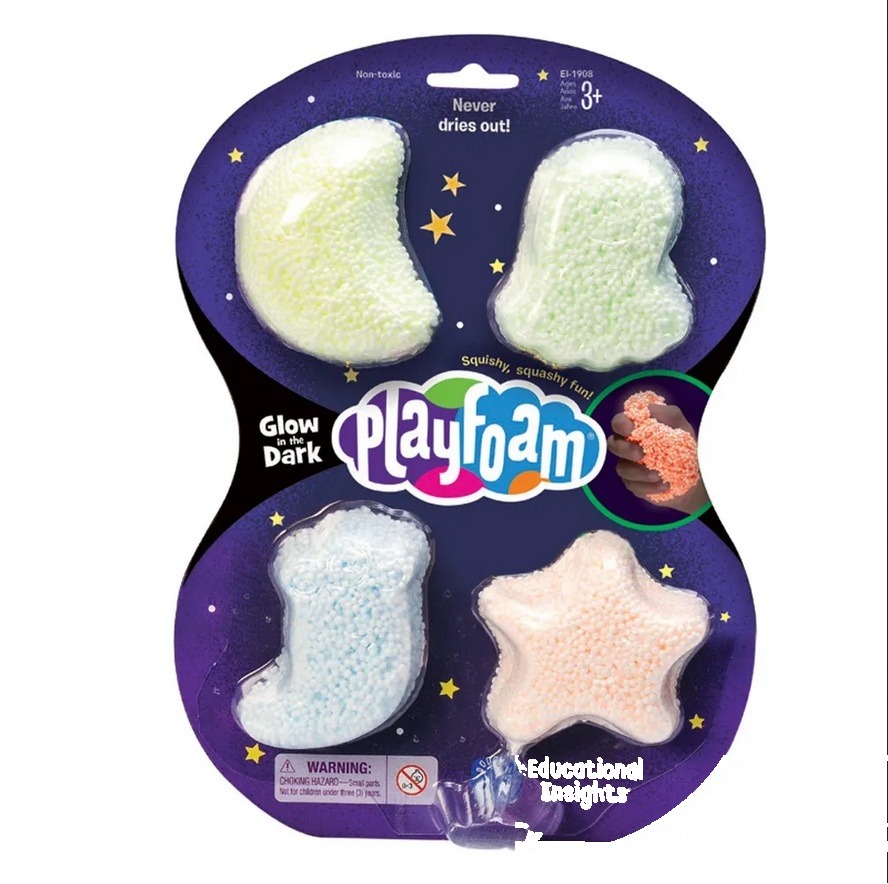 Spumă pentru joc PLAYFOAM fosforescente în întuneric 4 buc