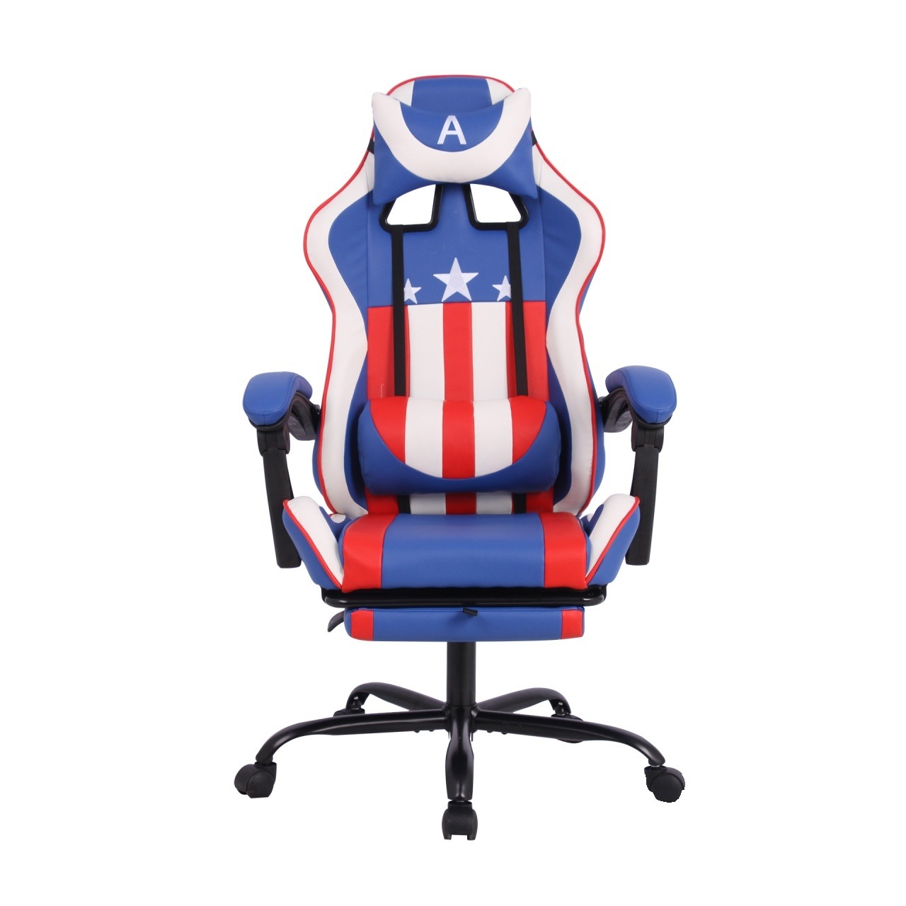 Max Game RFG Scaun gaming, piele ecologică, albastru și alb