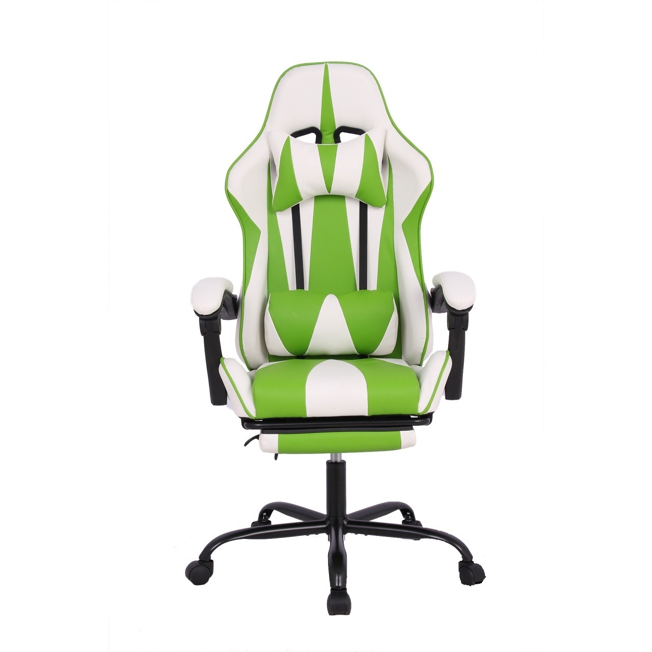 Max Game RFG Scaun Gaming, Piele Ecologică, Alb și Verde