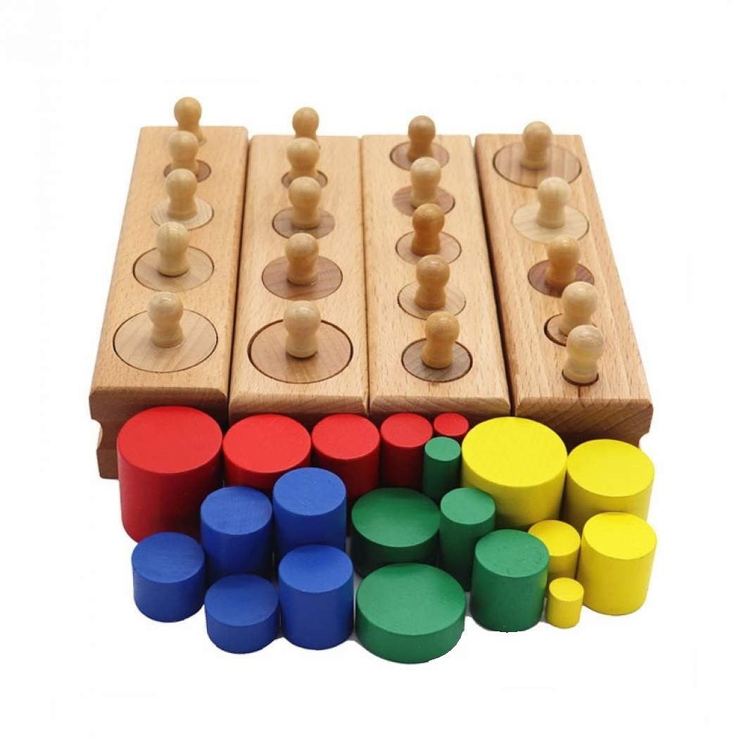 Set: Cilindri din lemn Montessori