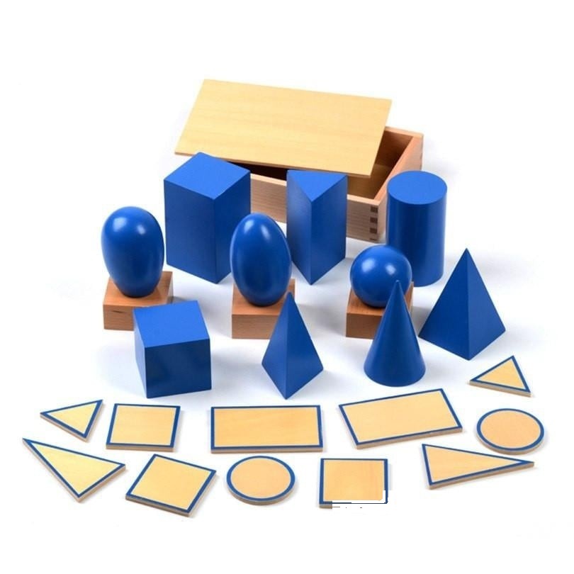 Corpuri geometrice albastre Montessori