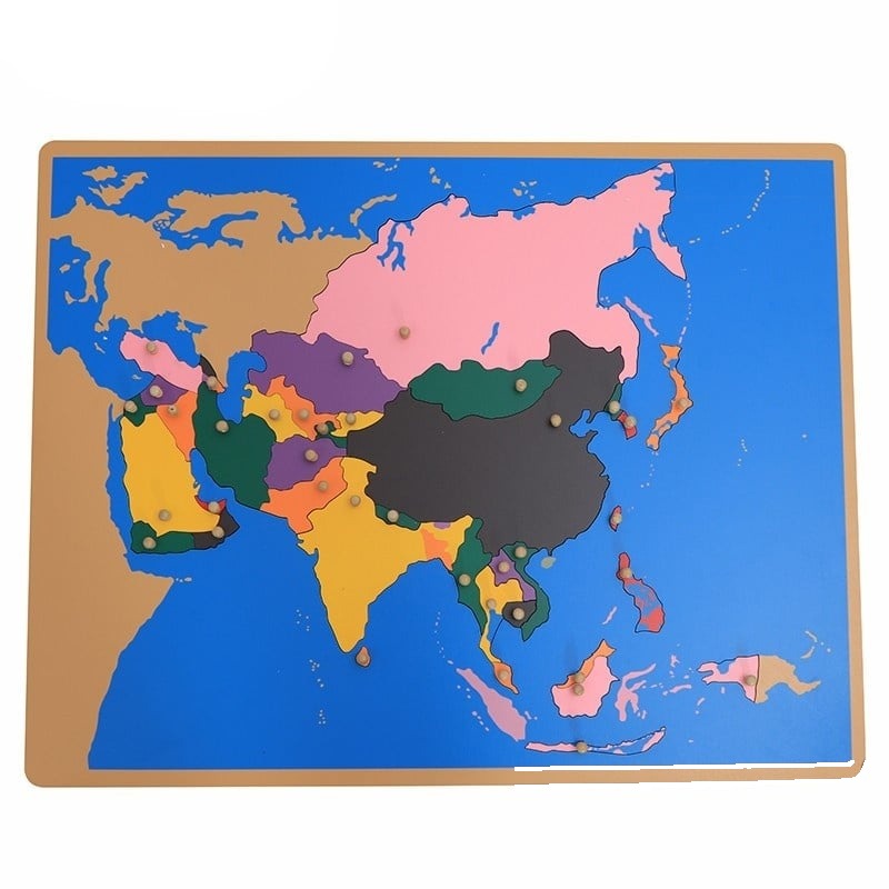 Puzzle Montessori - harta Asiei