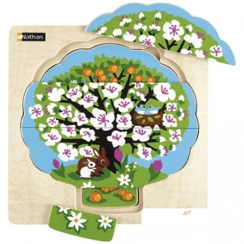 Cele patru anotimpuri - puzzle din lemn