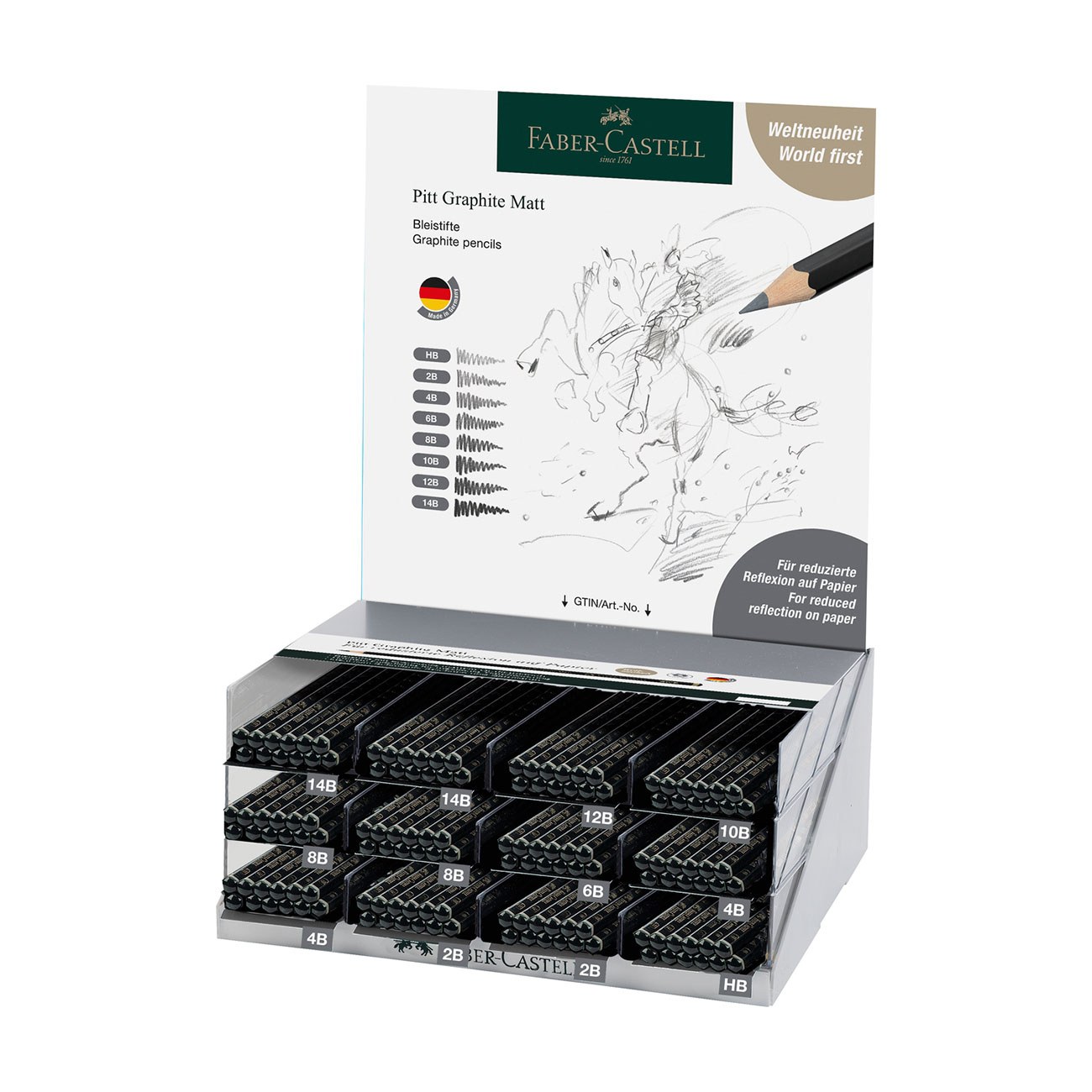 Faber-Castell Creion grafit Pitt Graphite Matt, 144 bucăți în display