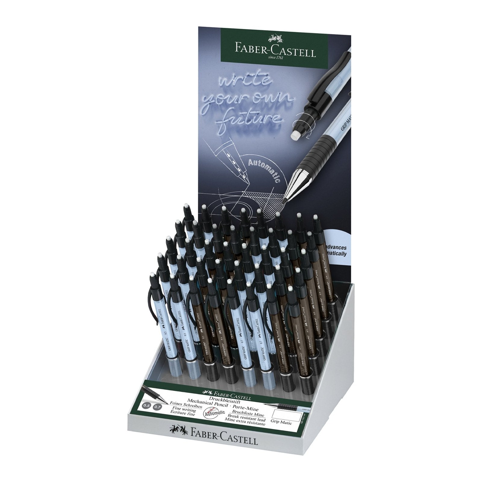 Creion mecanic Faber-Castell Grip Matic 1375/77, 40 bucăți la display