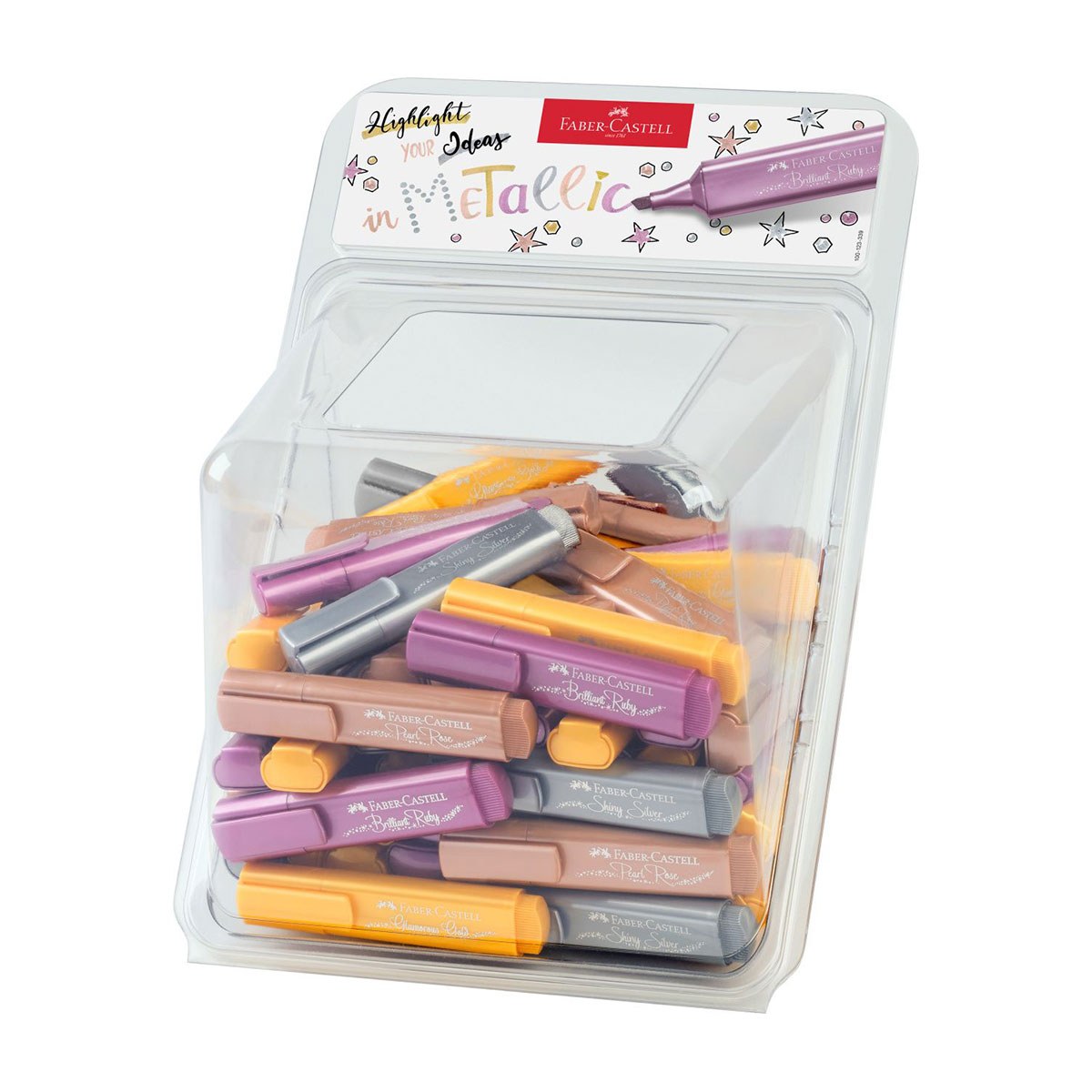 Textmarker Faber-Castell 1546 metalic, 100 bucăți