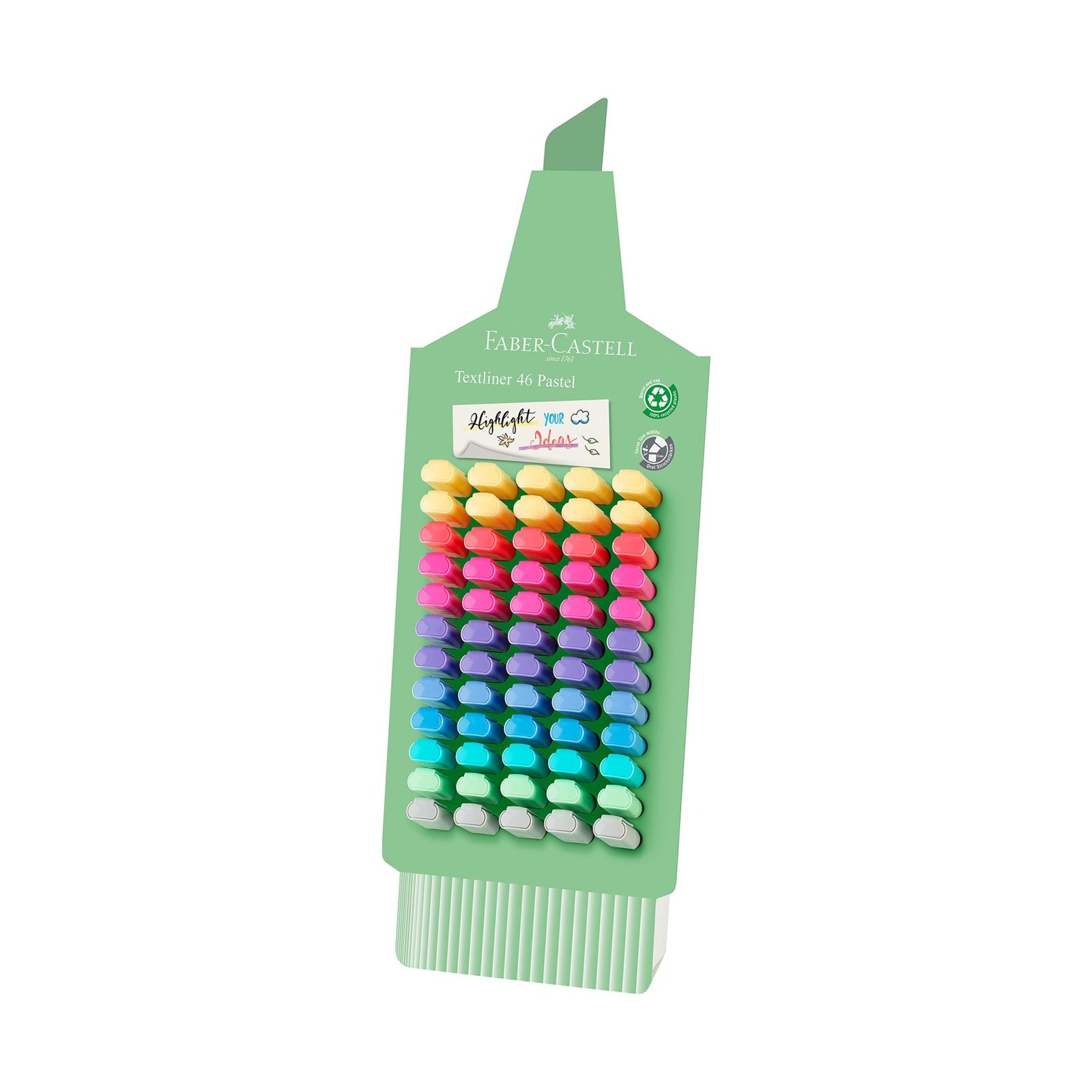Textmarker Faber-Castell 1546 culori pastelate, 60 bucăți