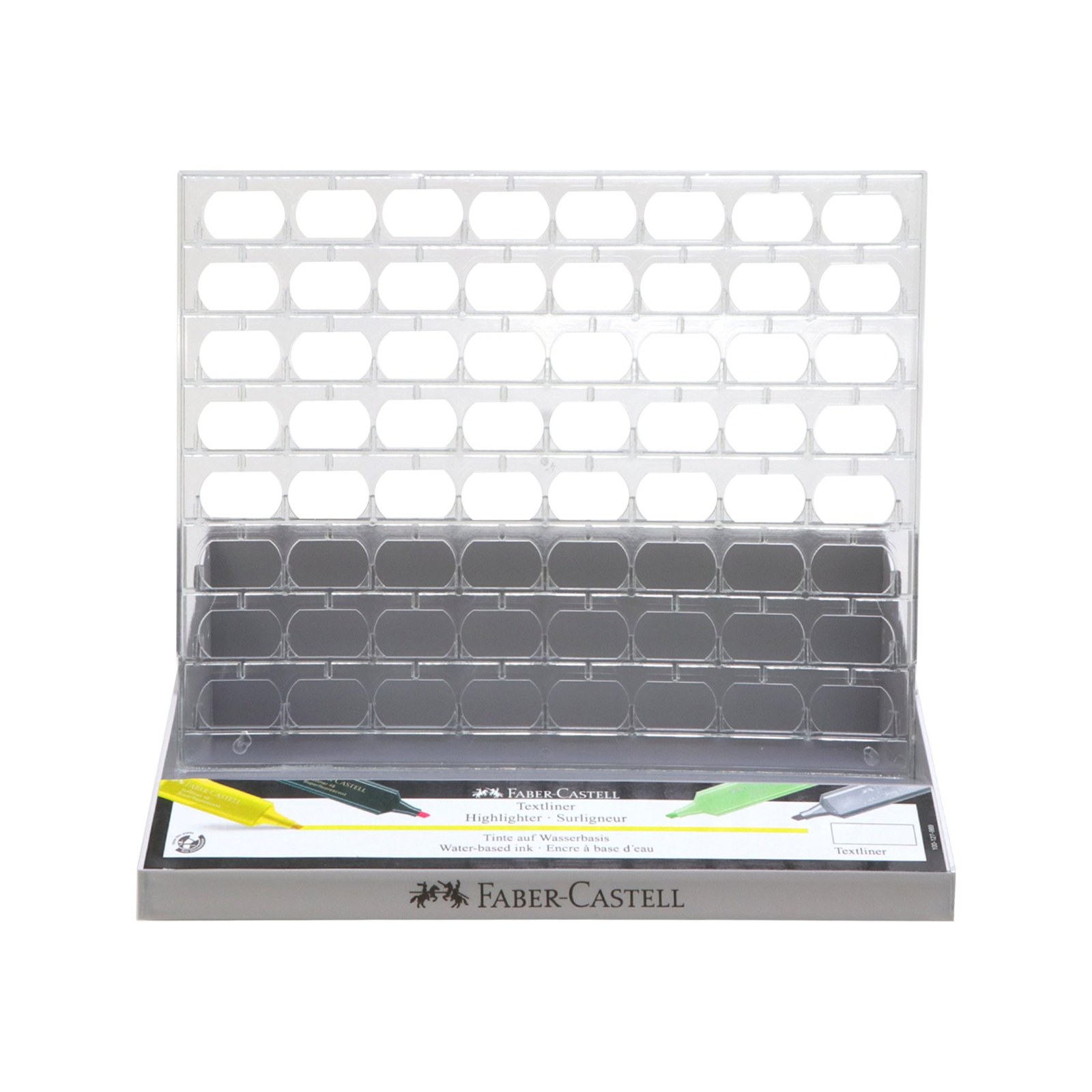 Display Faber-Castell pentru textmarkere, gol, pentru 64 bucăți