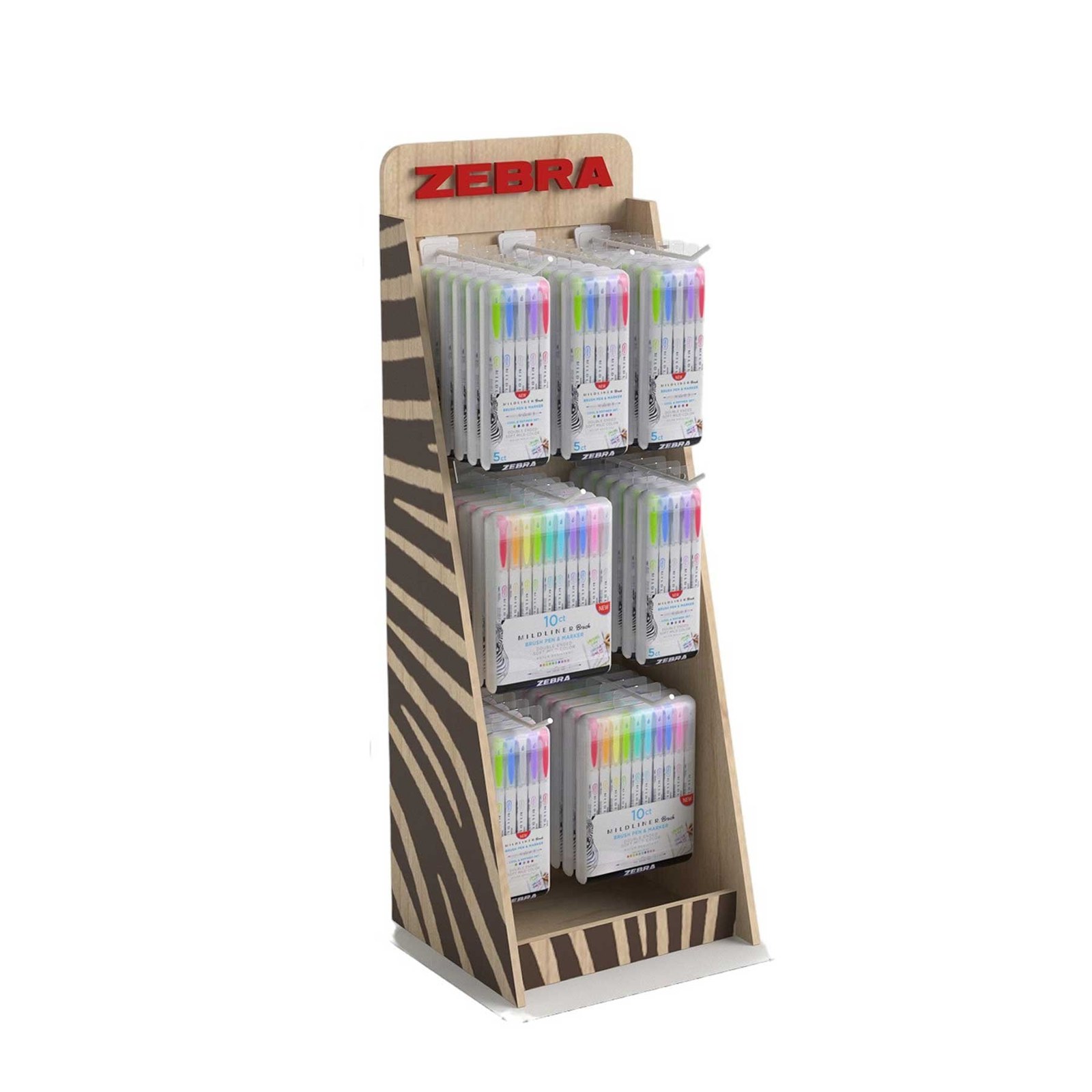 Zebra Display de birou, din lemn, 29 x 24 x 82 cm