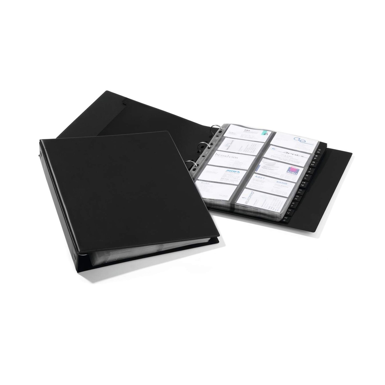 Carte de vizită Durable Visifix cu inele, pentru 400 cărți, A4, negru