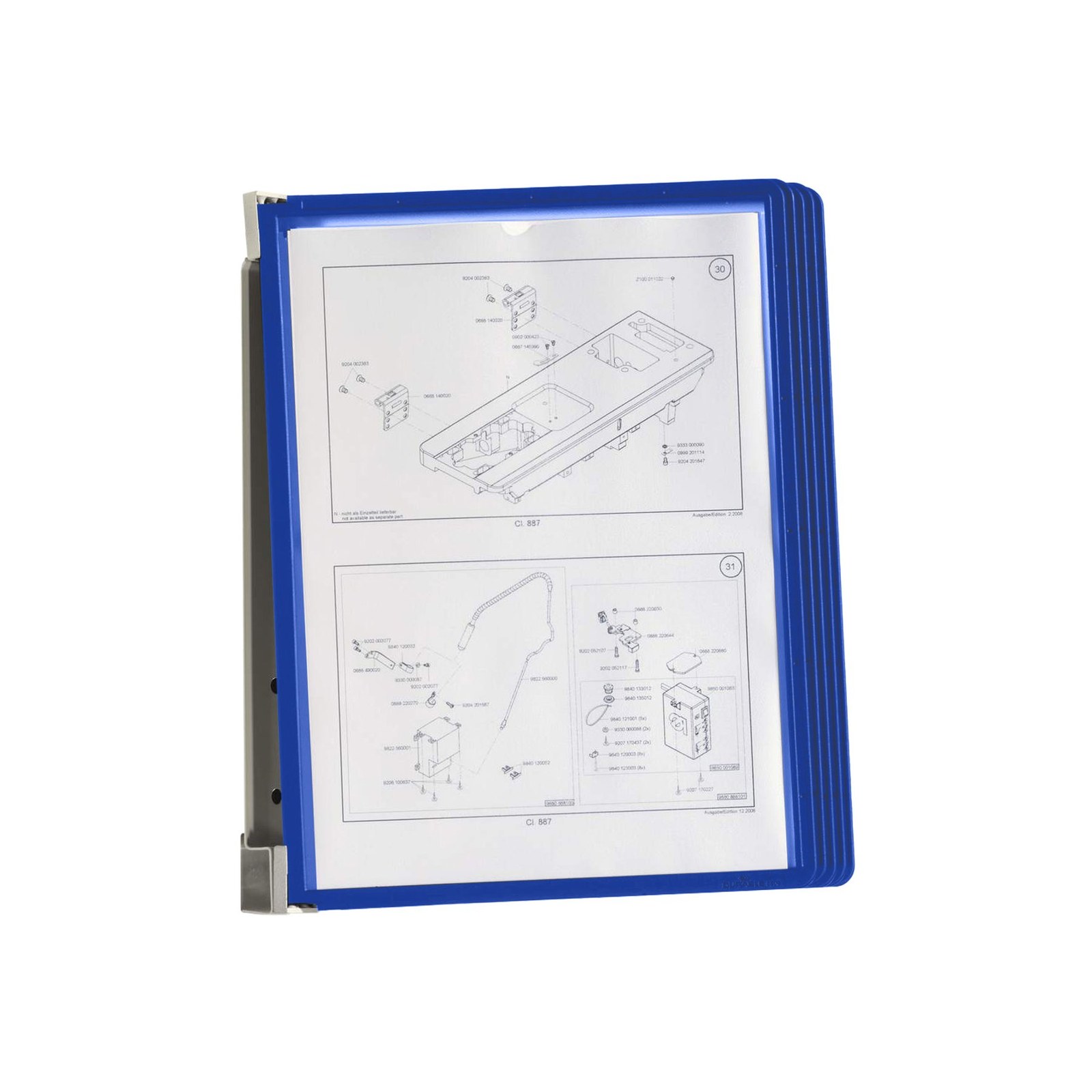 Durable Sistem informativ Vario Magnetic Wall, A4, 5 buzunare, albastru
