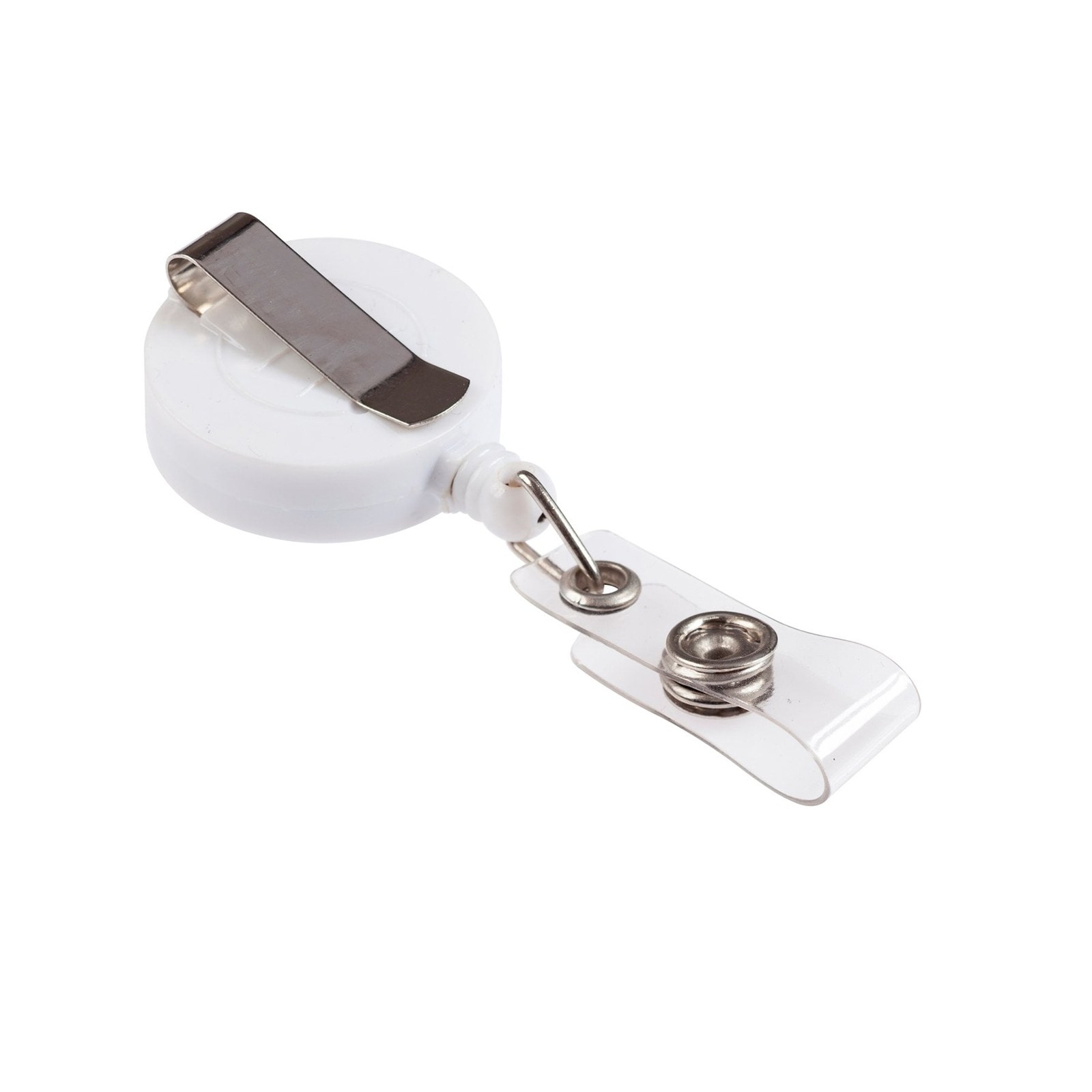 Retractor Foska pentru ecuson, rotund, alb, 100 bucăți
