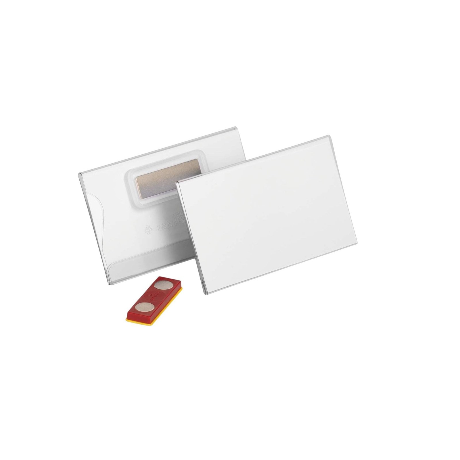 Ecuson Durable cu magnet, orizontal, 54 x 90 mm, transparent, 25 bucăți
