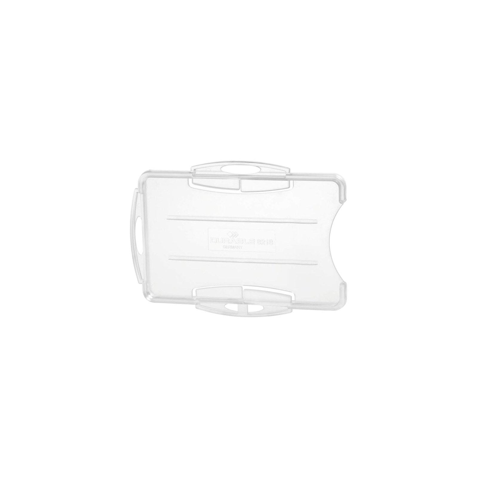 Ecuson Durable orizontal, din plastic, pentru 2 carduri, transparent, 10 bucăți