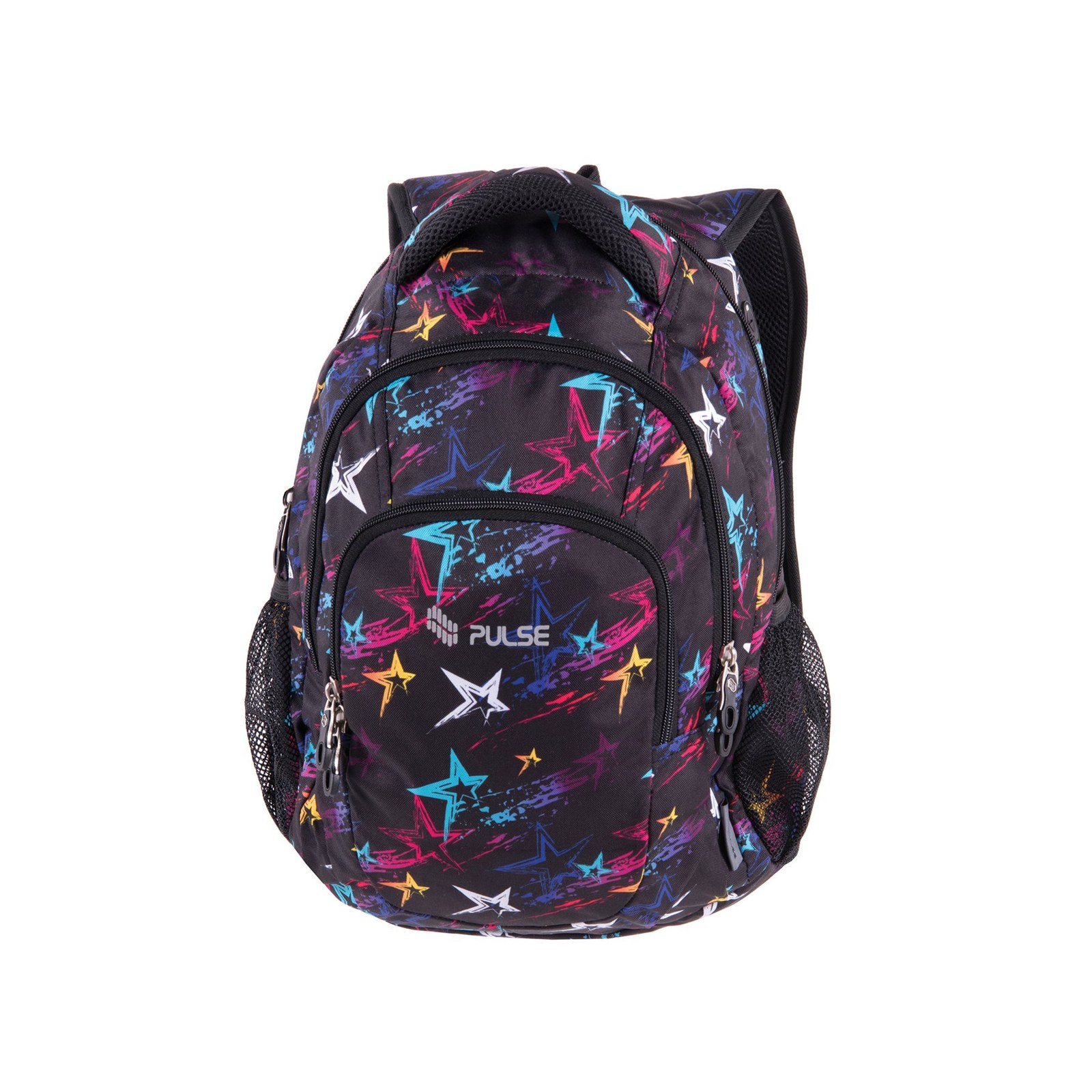 Pulse Ghiozdan Teens Night Sky, negru cu elemente colorate