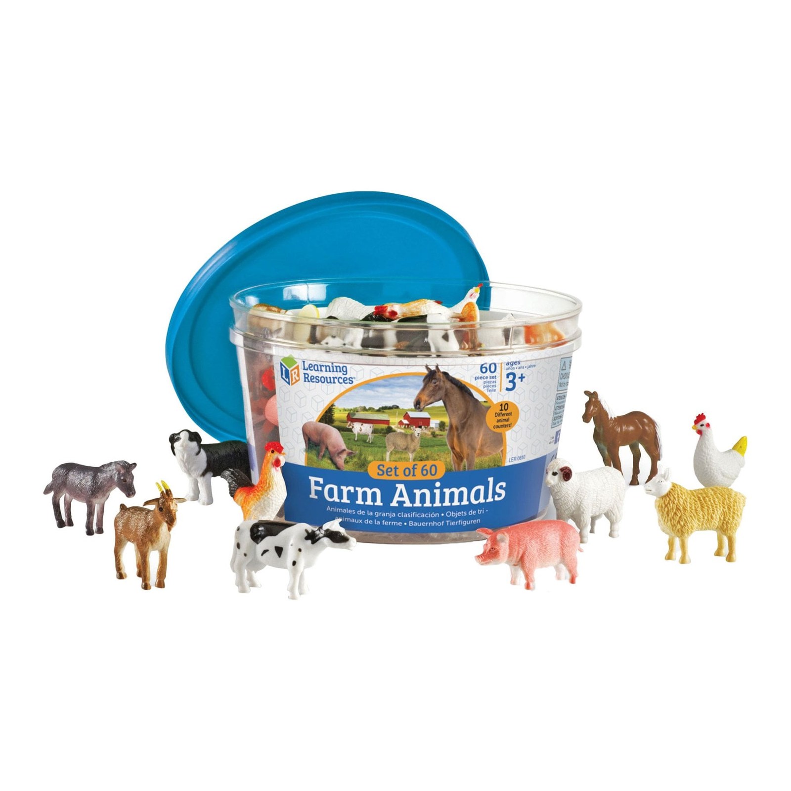 Set figurine Learning Resources, animale de la fermă, 60 bucăți