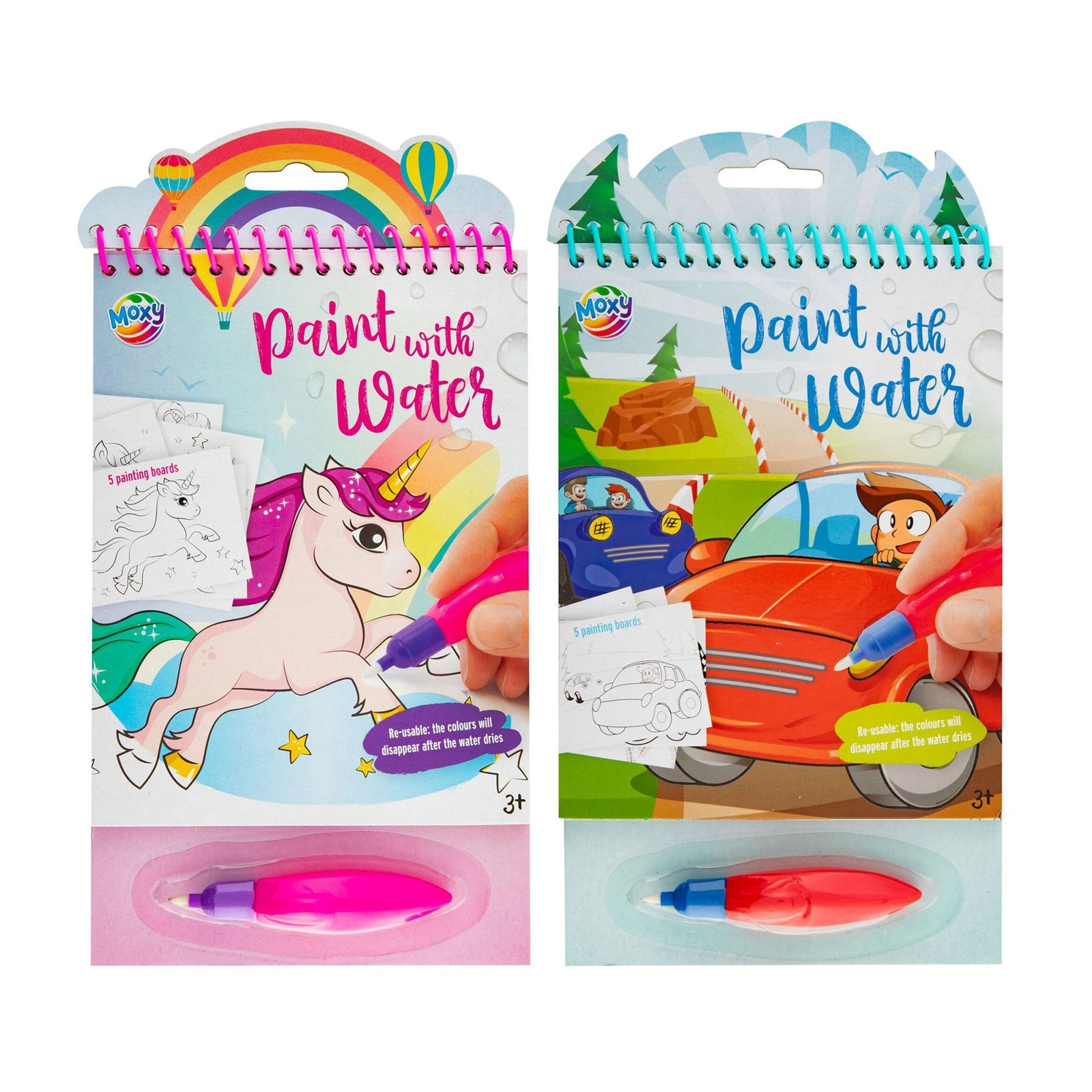 Moxy Set de desen cu apă cu pix inclus, asortat, 48 bucăți