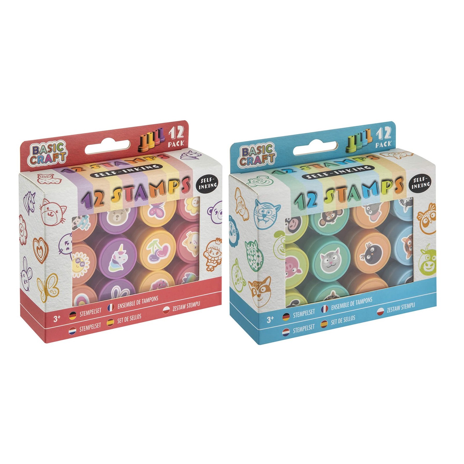 Moxy Set ștampile, 12 bucăți, asortate, pachet de 48