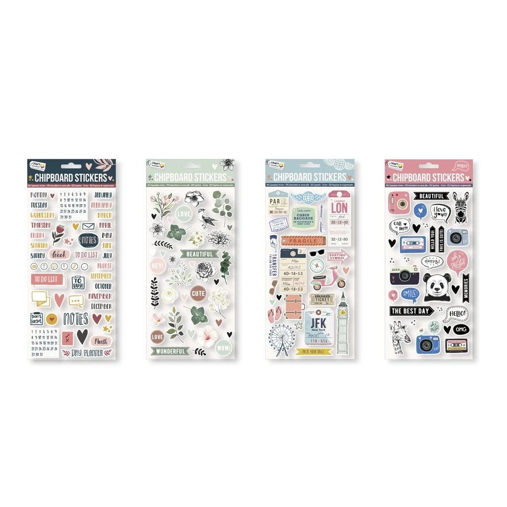 Craft ID Autocolante din PAL cu modele variate, asortate, pachet de 144