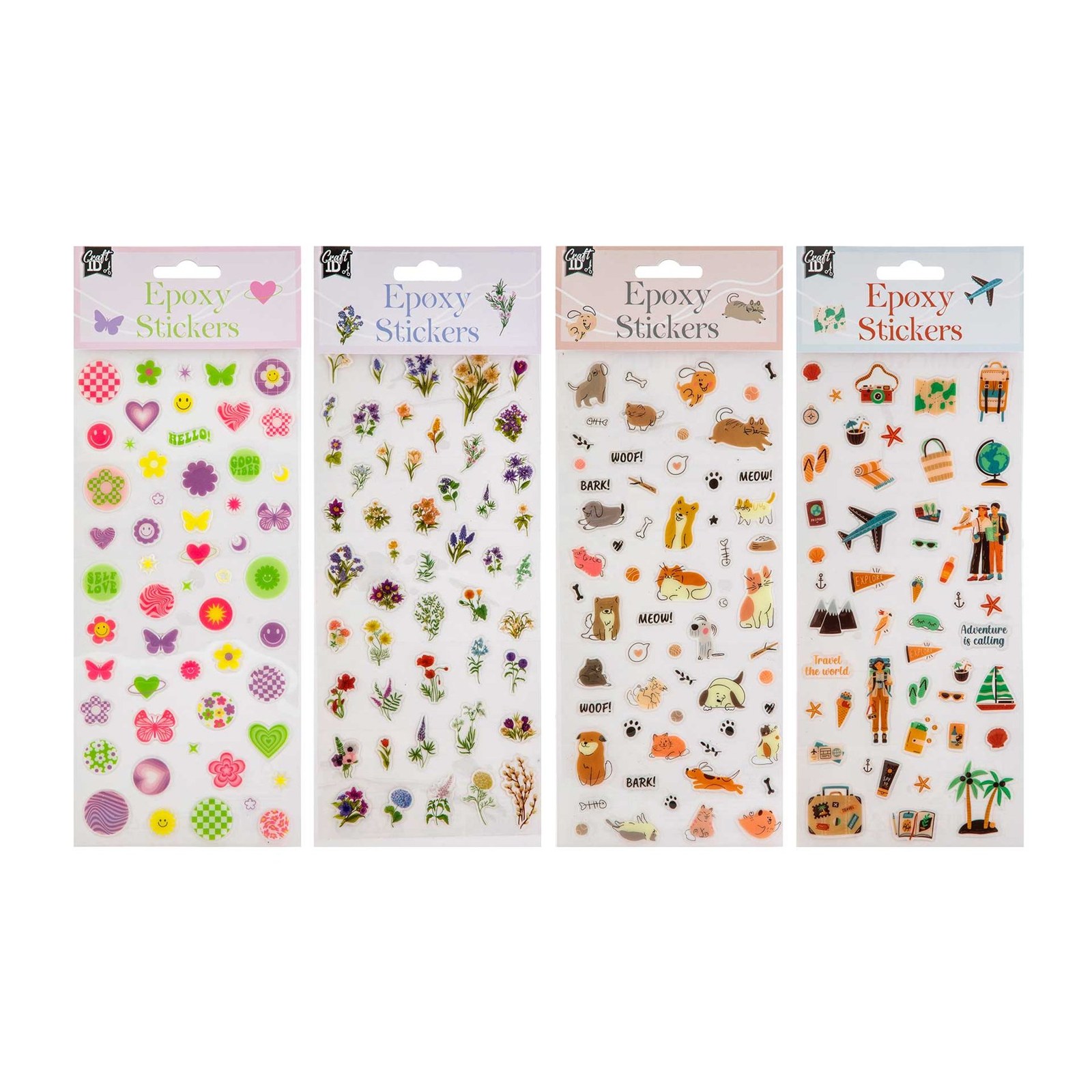 Craft ID Abțibilduri epoxidice, asortate, pachet 48 bucăți