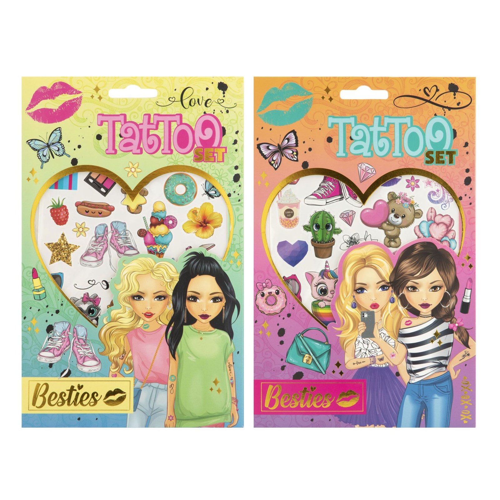 Moxy Set tatuaje temporare Besties, asortate, 48 bucăți