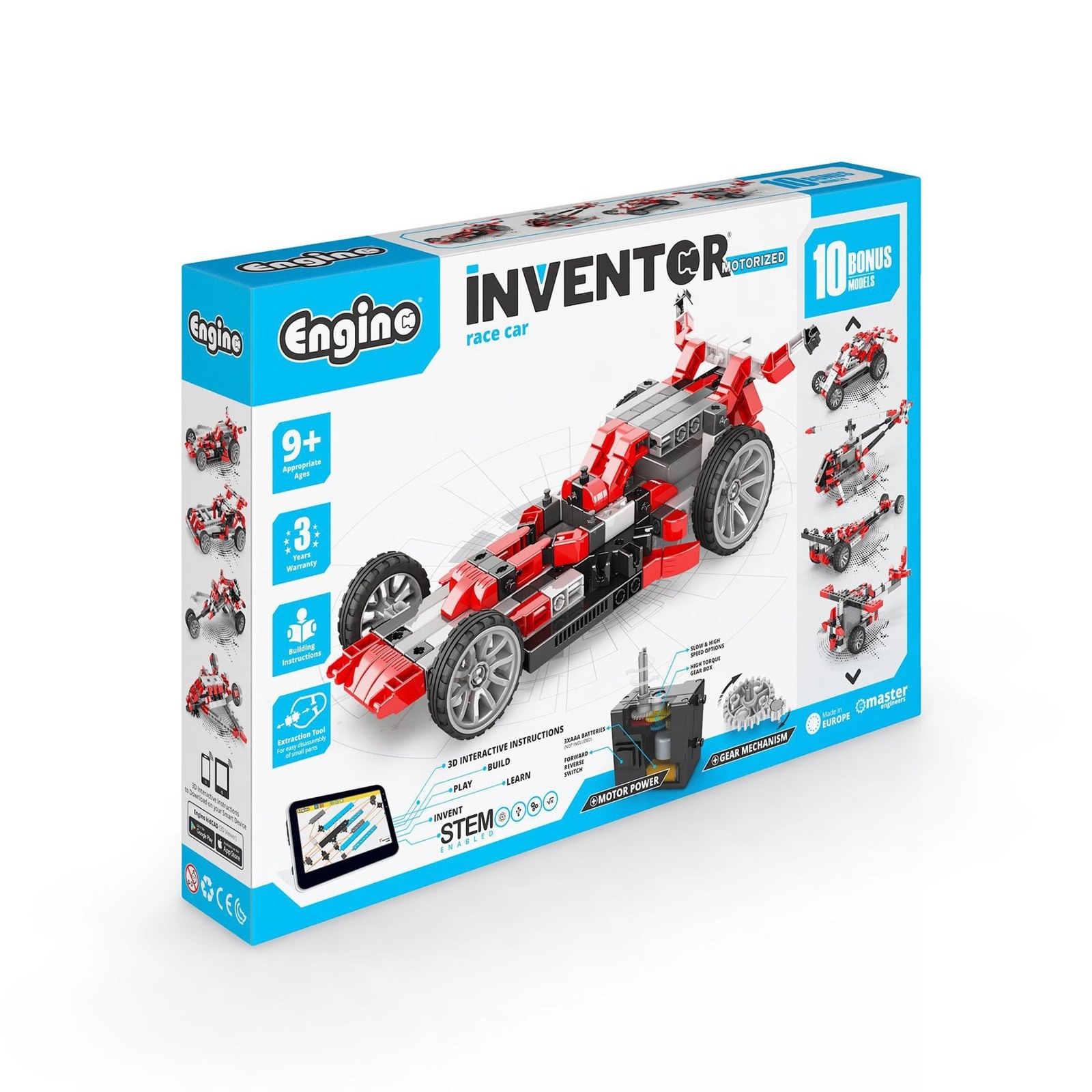 Engino Set constructie Inventor Motorized - Masina de curse, 10 in 1