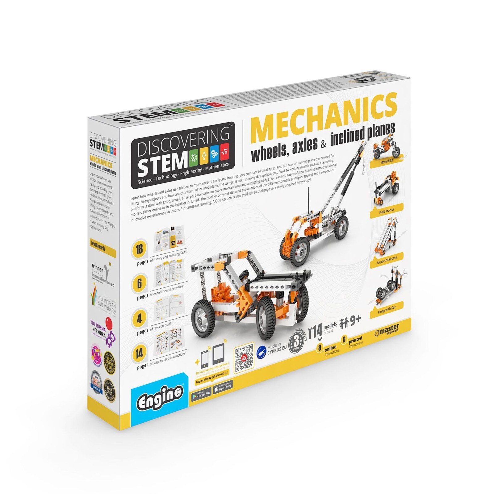 Engino Set construcție STEM Mechanics, Roți, osii și planuri înclinate