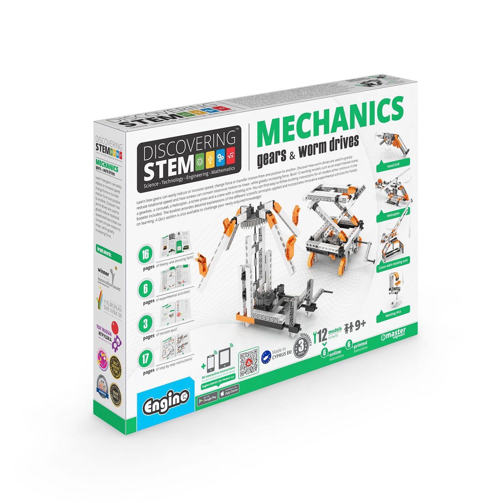 Engino Set construcție STEM Mechanics, Roți dințate și axe