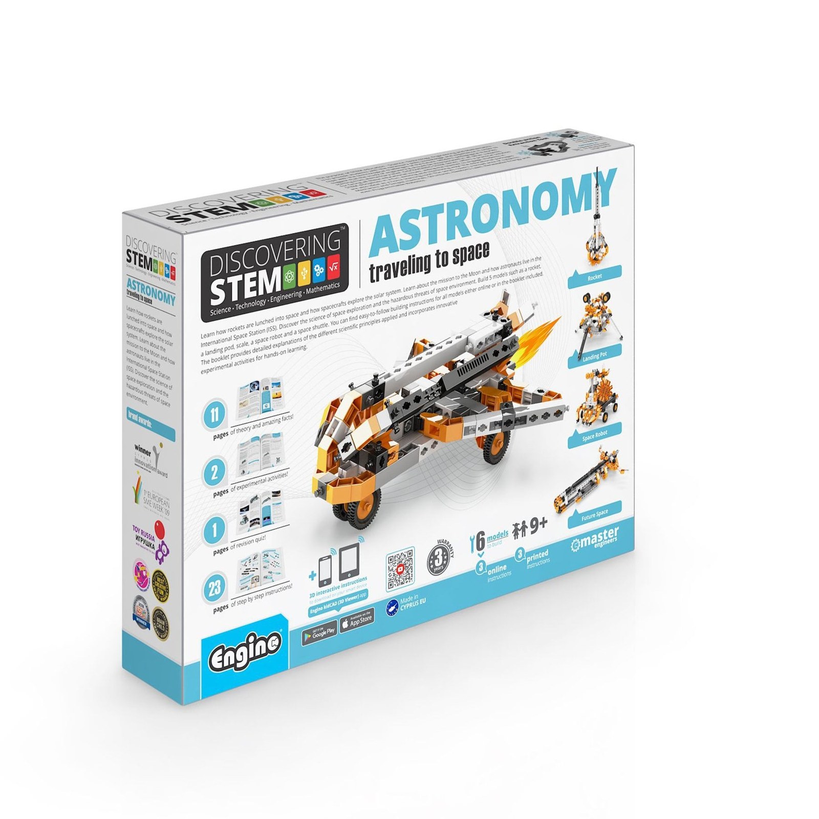 Set construcție STEM Engino Astronomy - Călătorie în spațiu, 5 modele