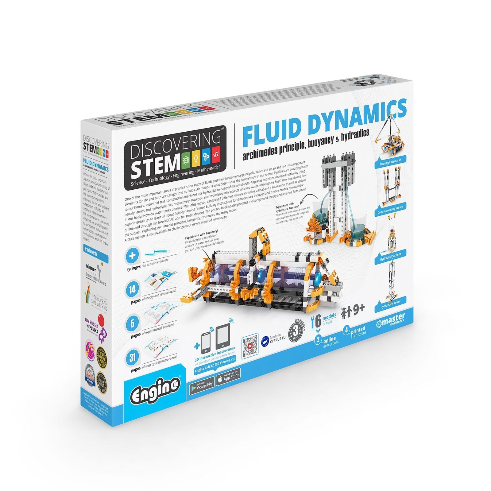 Set construcție STEM Engino Discovering - Dinamica fluidelor, 6 modele
