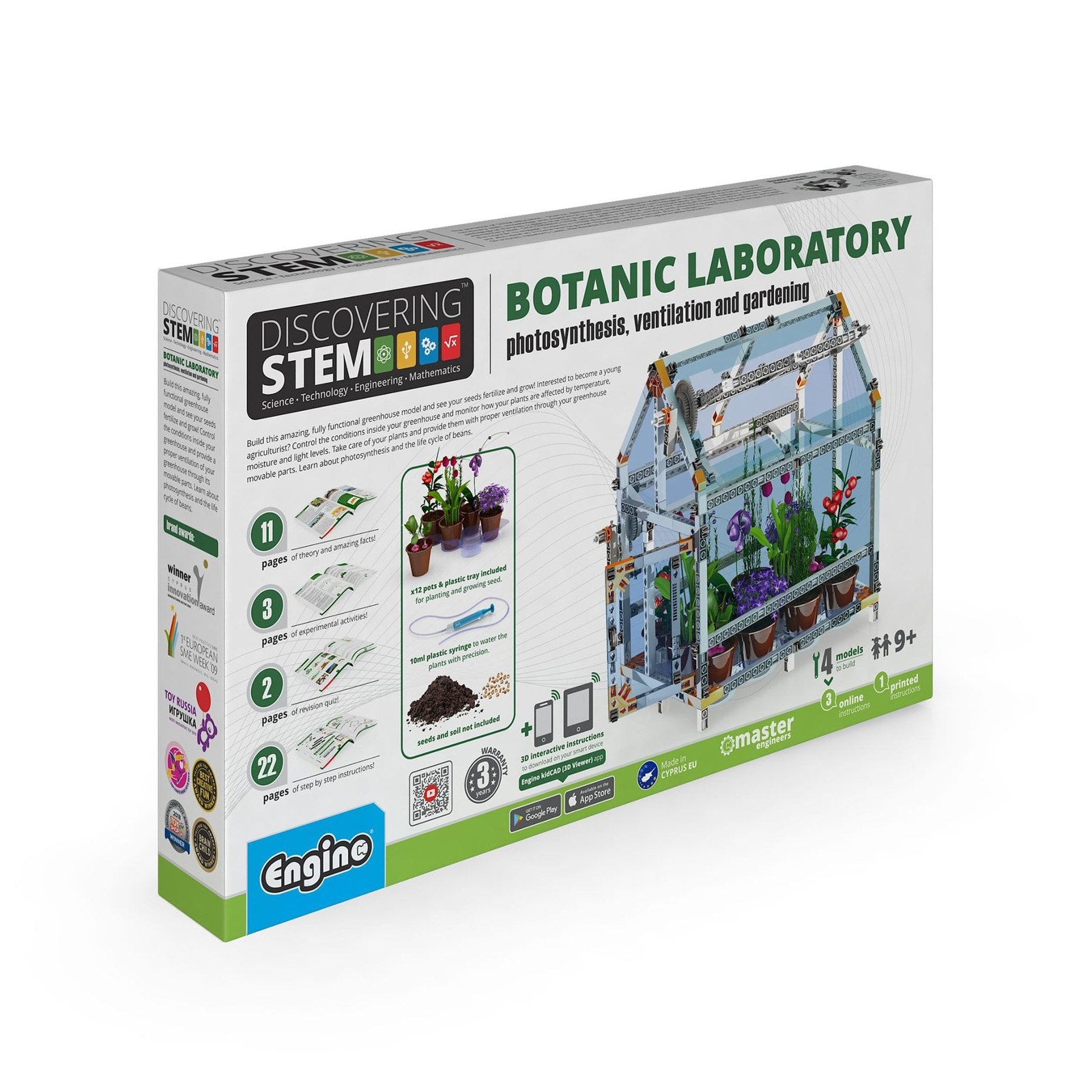 Set construcție STEM Engino Discovering - Laborator botanic, 46x29x5,9 cm