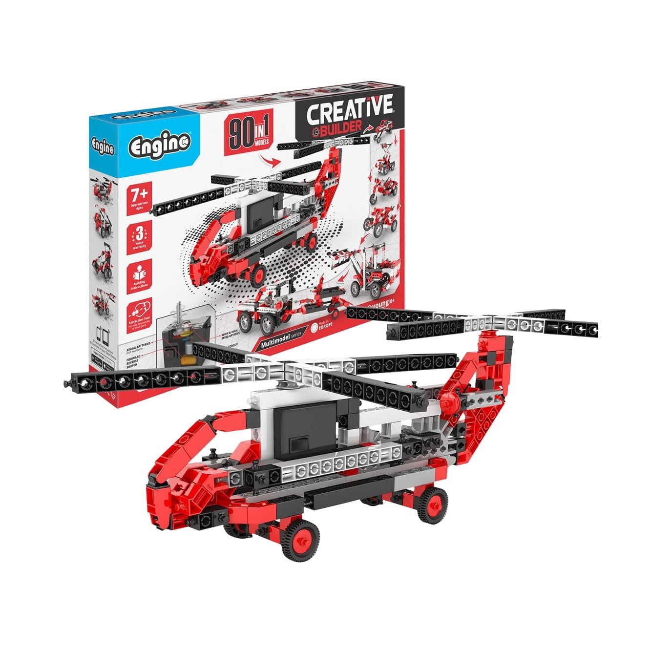 Set construcție Engino Creative Builder Motorized, 90 în 1, 217 piese