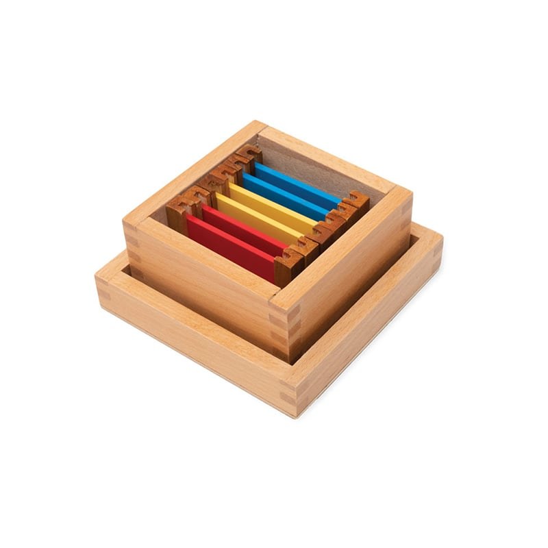 Plăcuțe Montessori Nowa Szkola colorate din lemn, în cutie, 6 bucăți
